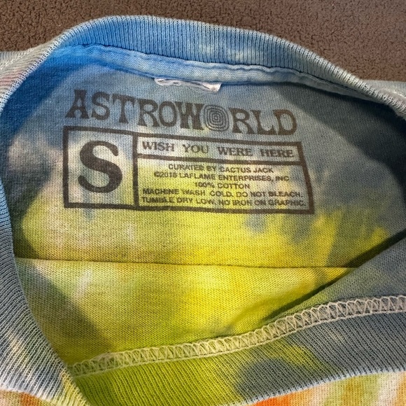 Travis Scott AstroWorld Tour Tie Dye Long Sleeve Shirt Small Wish You Were Here. - Picture 2 of 7